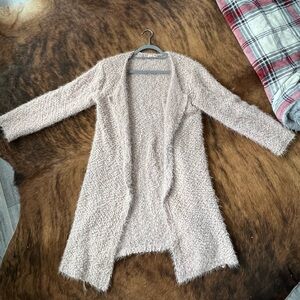POL Cream Cardigan Sweater with Elegant Knit Design